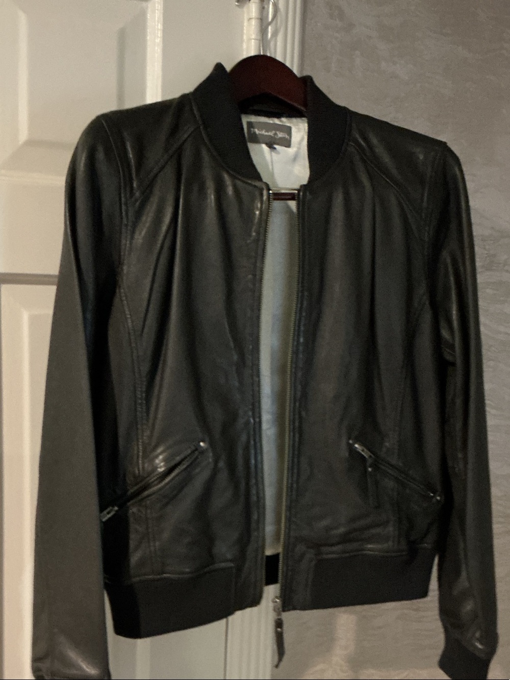 Michael Stars Black Ribbed-Collar Jacket